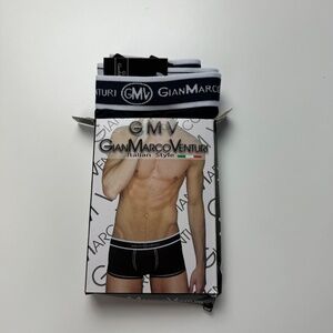 GianMarco Venturi Mens Italian Style Black Cotton Boxer Briefs XXL